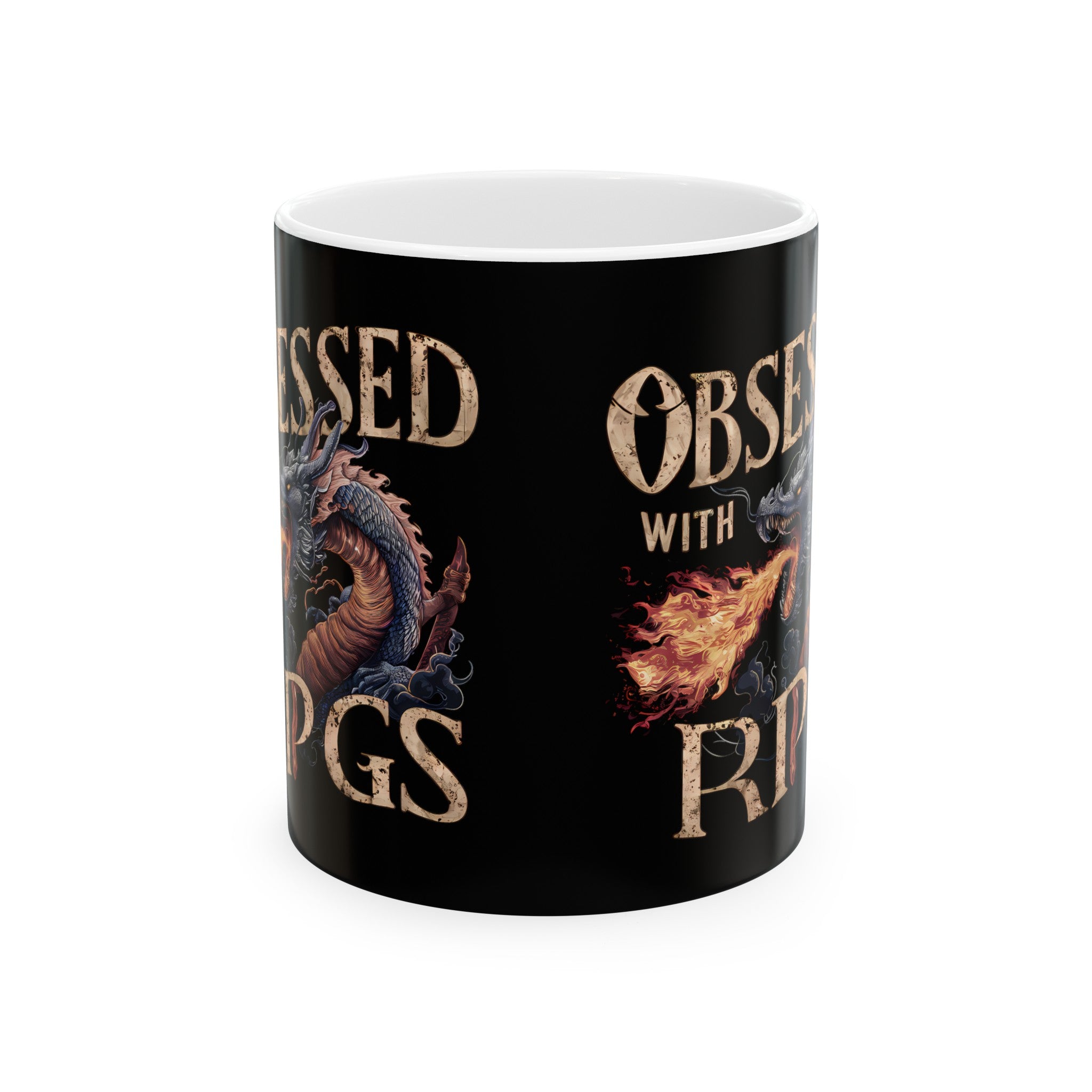 Obsessed With RPGs Mug | Role Playing Game Gift | Fantasy Dragon RPG Coffee Mug | Fantasy RPG Presents Mug 11oz 2 Secondary image