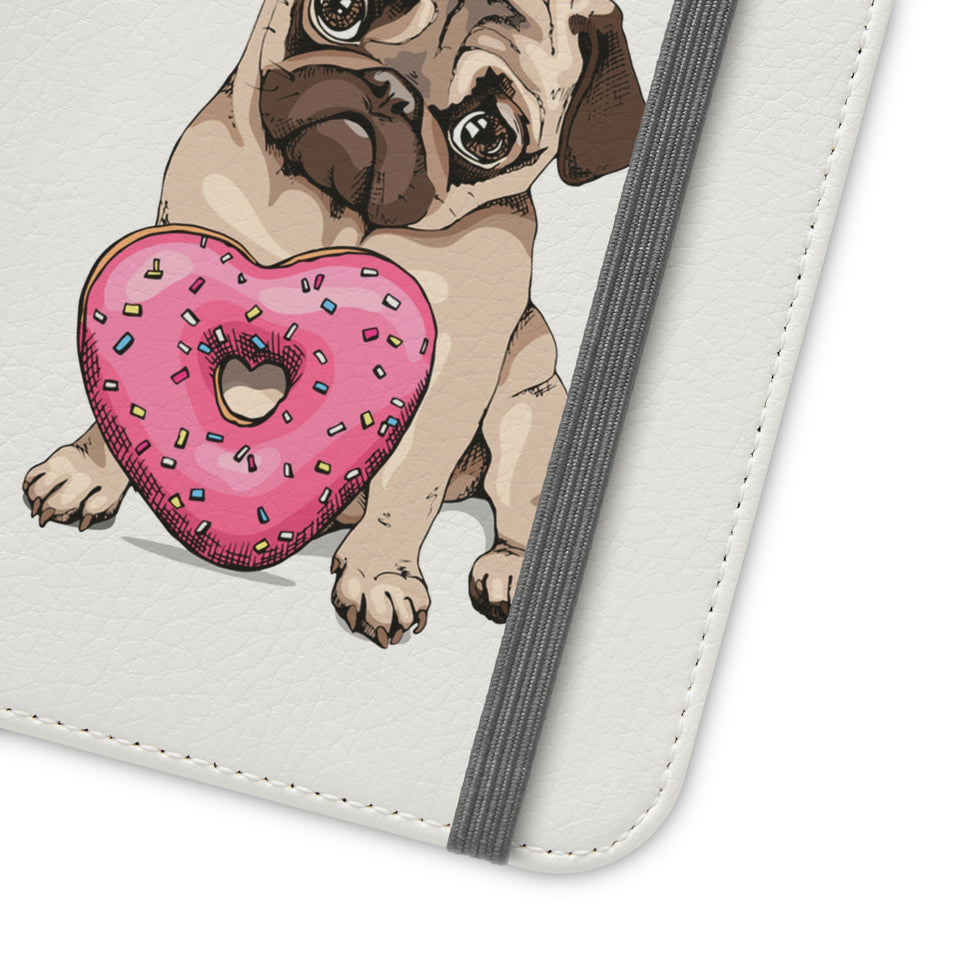 Pug Phone Case | I Love My Pug Wallet Phone Case | IPhone & Samsung Galaxy Pug Flip Cases White