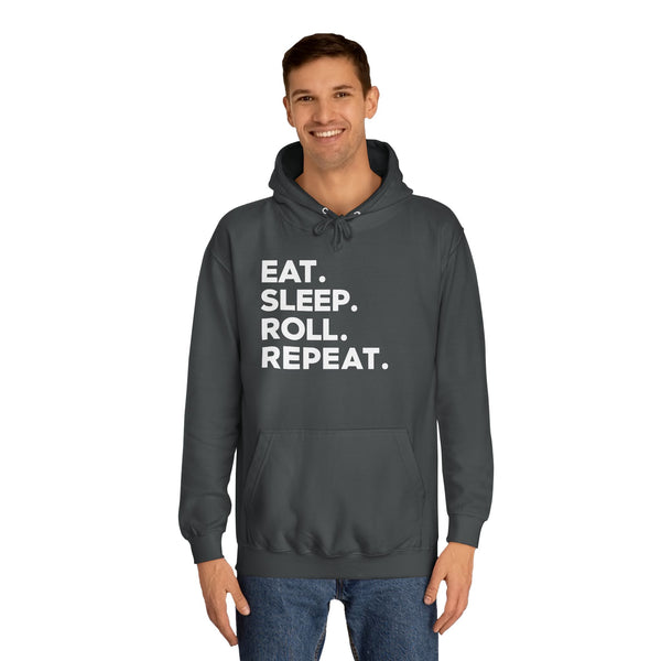 Eat Sleep Roll Repeat 2 BJJ Unisex College Hoodie | Brazilian Jiu Jitsu Gift Hoodie