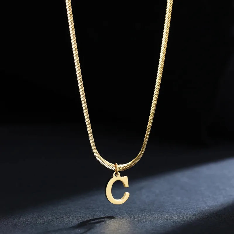 Elegant A-Z Stainless Steel Pendant Necklace