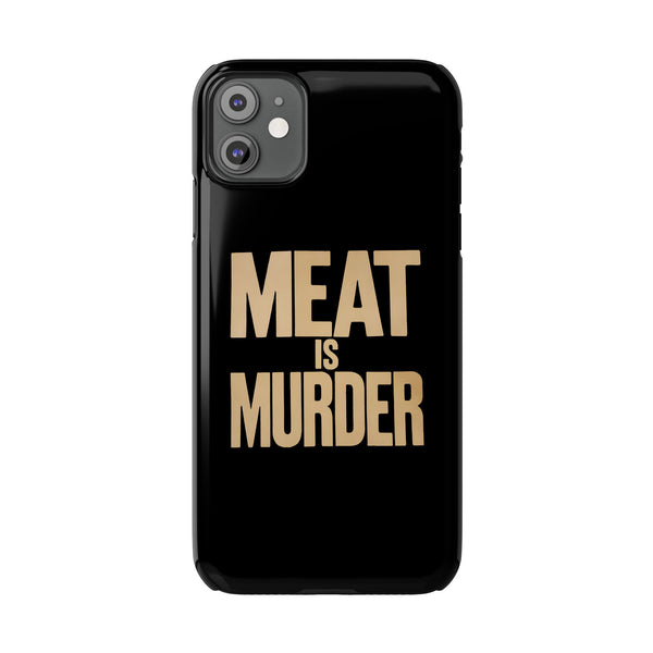 Premium Vegan Meat Is Murder iPhone Case | Vegan Gifts Slim Phone Cases