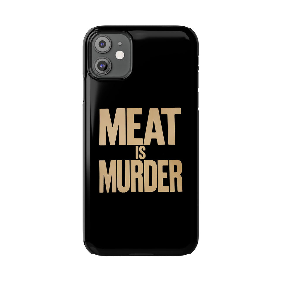 Premium Vegan Meat Is Murder iPhone Case | Vegan Gifts Slim Phone Cases