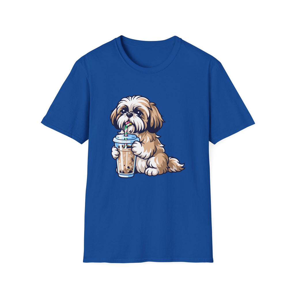 Shih Tzu Drinking Coffee T-Shirt — Cute Dog Coffee Lover Tee
