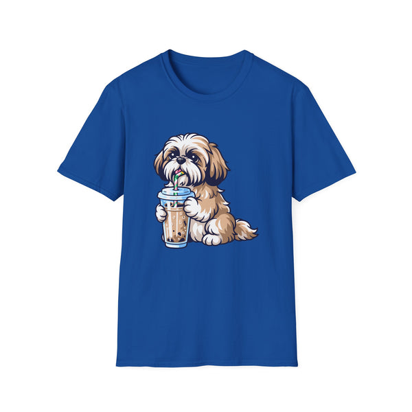Shih Tzu Drinking Coffee T-Shirt — Cute Dog Coffee Lover Tee