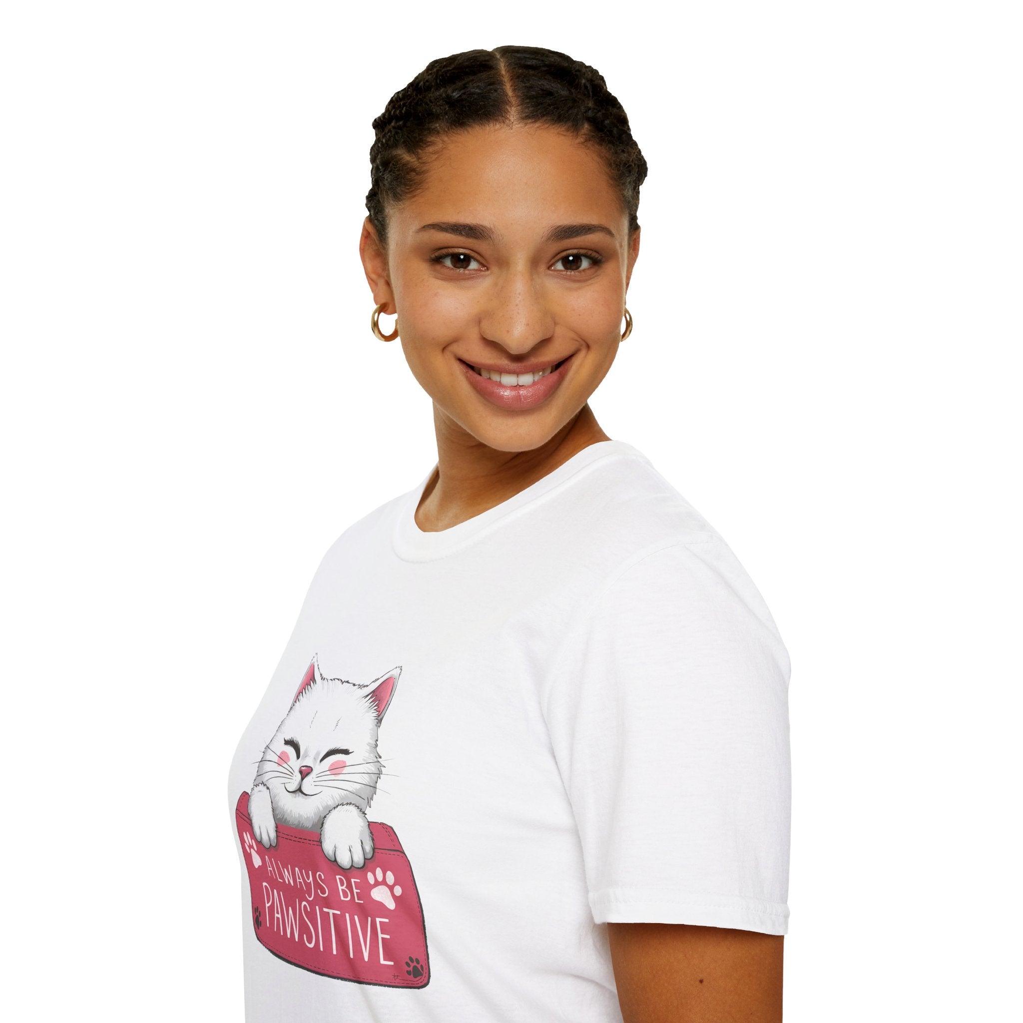 Always Be Pawsitive Cat Shirt | Cat Mom Gift | Cat Present | Cat Lover Unisex Softstyle T-Shirt