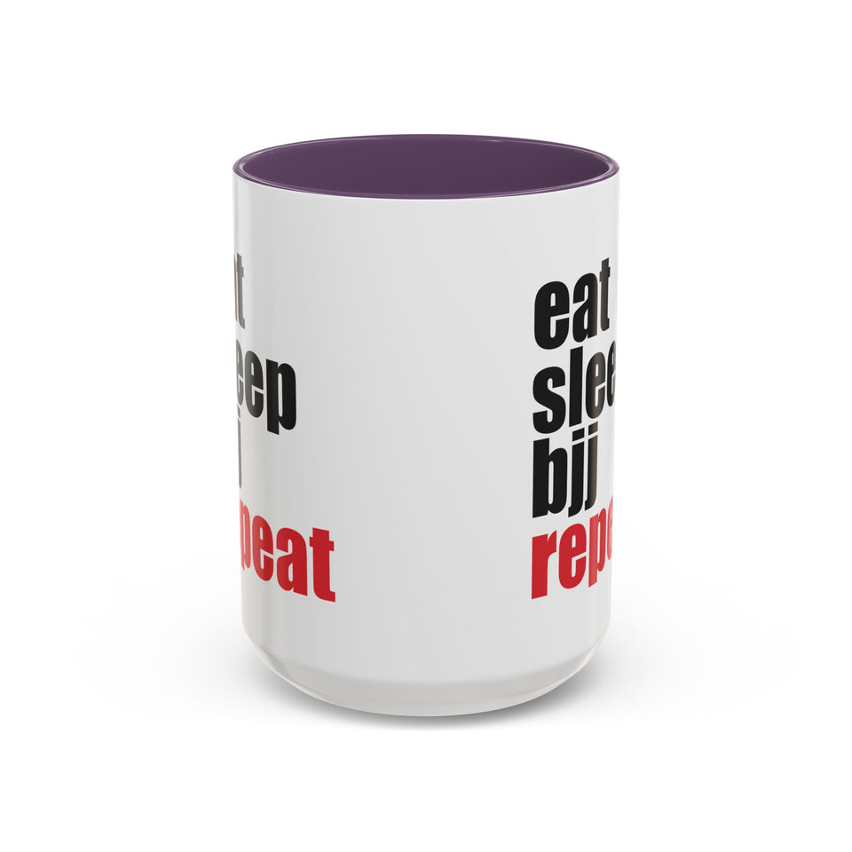 Brazilian Jiu Jitsu Eat Sleep BJJ Repeat | BJJ Accent Coffee Mug