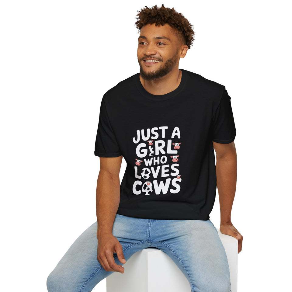 Just A Girl Who Loves Cows Shirt | Cute Cow Lover Gifts | Cows Unisex T-Shirt