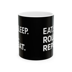 Brazilian Jiu Jitsu Eat Sleep Roll BJJ Ceramic Mug | Brazilian Jiu Jitsu Gifts (11oz) Brazilian Jiu Jitsu Eat Sleep Roll BJJ Ceramic Mug | Brazilian Jiu Jitsu Gifts (11oz)