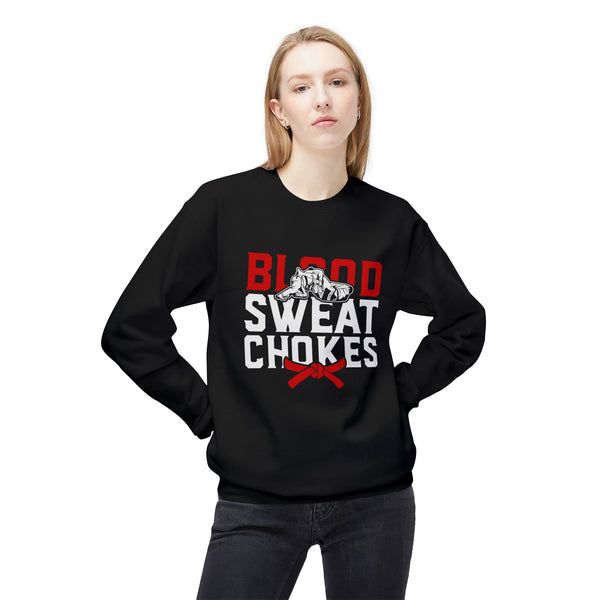 Brazilian Jiu Jitsu Blood Sweat & Chokes BJJ Unisex Midweight Softstyle Fleece Crewneck Sweatshirt