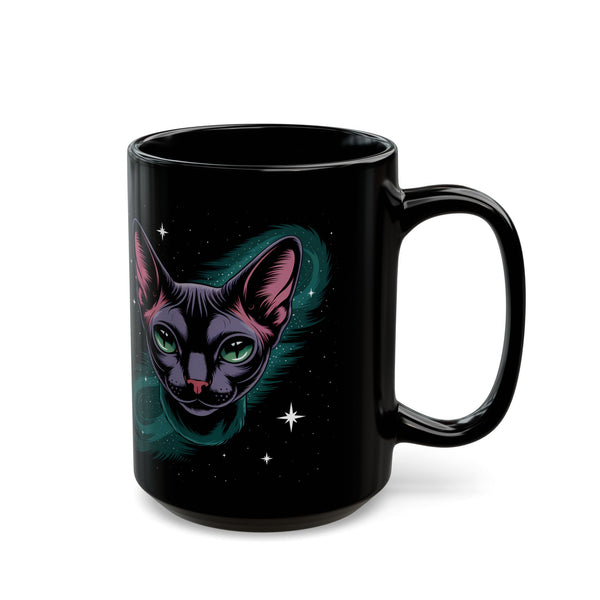 Cosmic Sphinx Cat Mug 2 - 11oz & 15oz - Perfect for Sphynx Cat Lovers & Space Enthusiasts