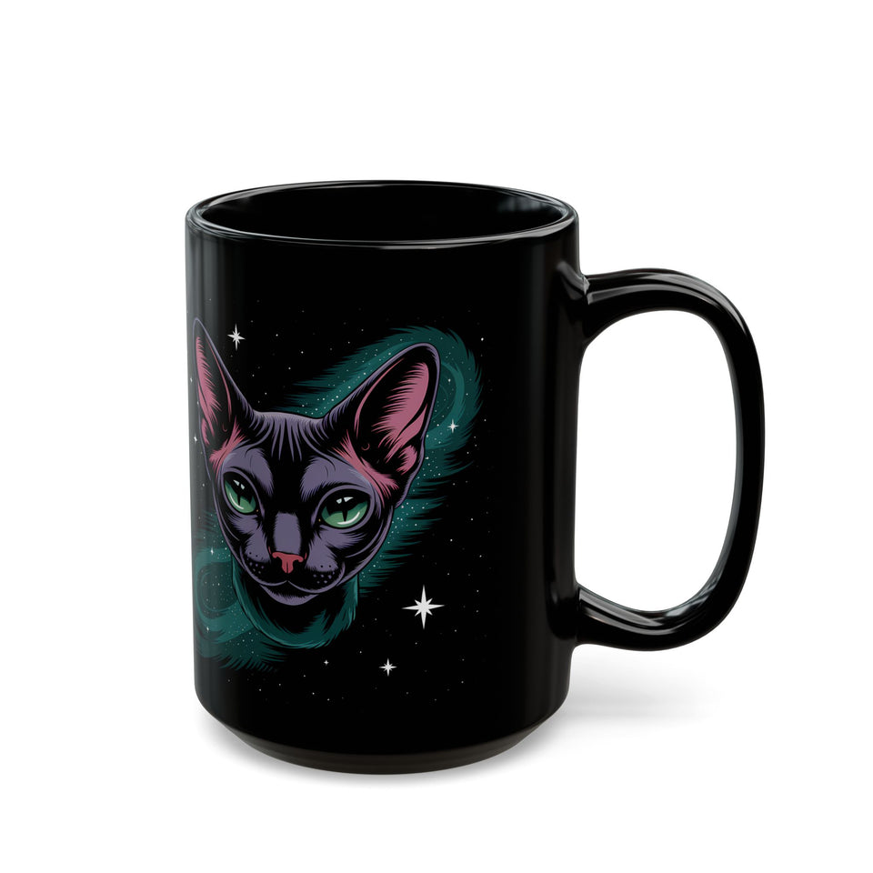 Cosmic Sphinx Cat Mug 2 - 11oz & 15oz - Perfect for Sphynx Cat Lovers & Space Enthusiasts