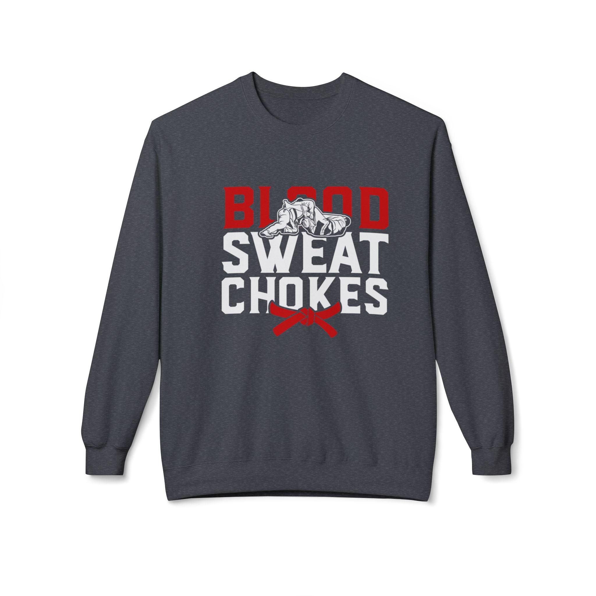 Brazilian Jiu Jitsu Blood Sweat & Chokes BJJ Unisex Midweight Softstyle Fleece Crewneck Sweatshirt Secondary image