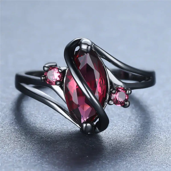 Women's Red Crystal Ring