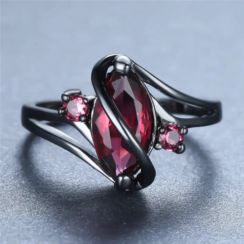 Women's Red Crystal Ring