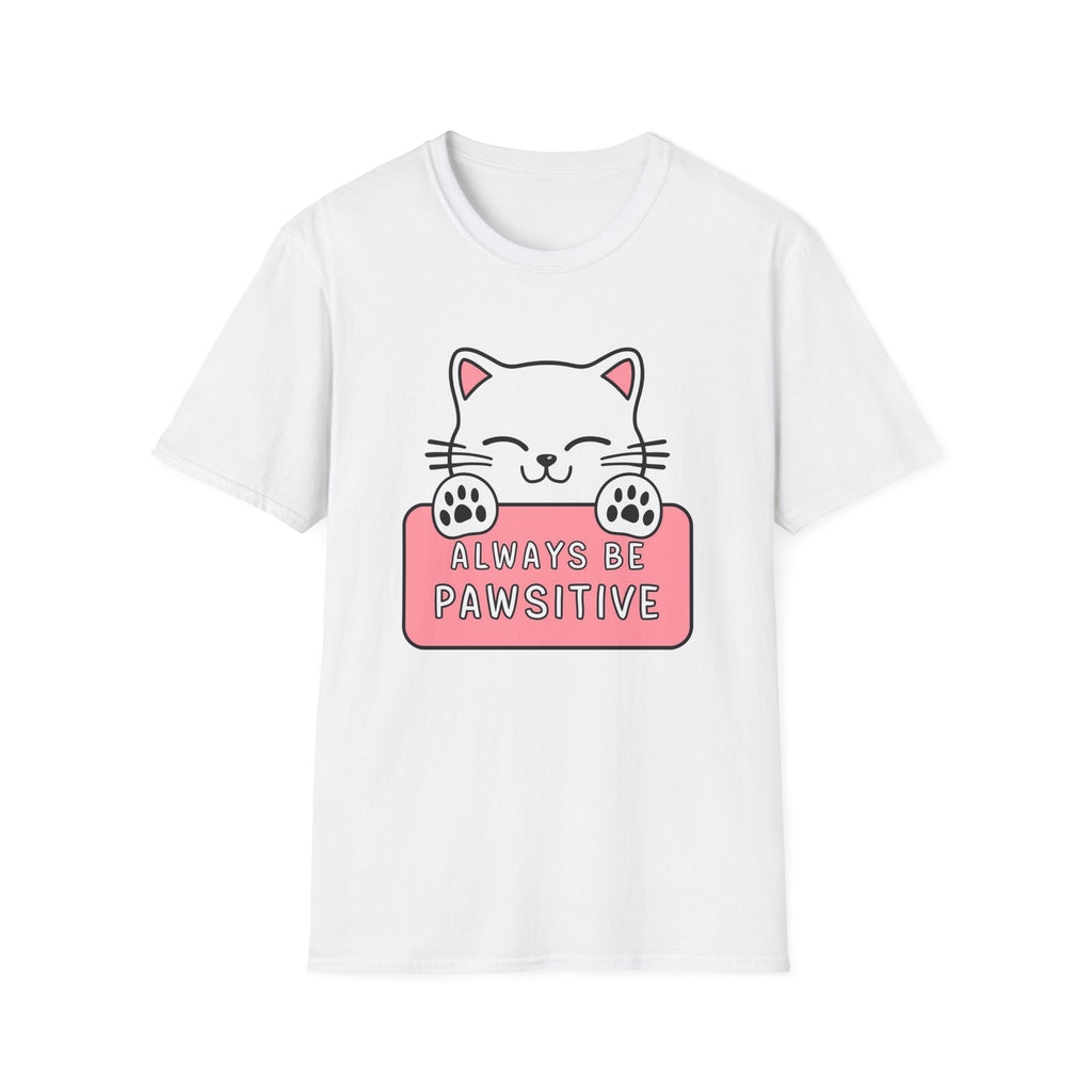 Kawaii Always Be Pawsititive Cat Shirt | Cat Mom Gift | Cat Present | Cat Lover Unisex Softstyle T-Shirt