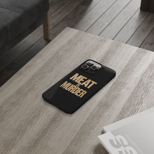 Premium Vegan Meat Is Murder iPhone Case | Vegan Gifts Slim Phone Cases