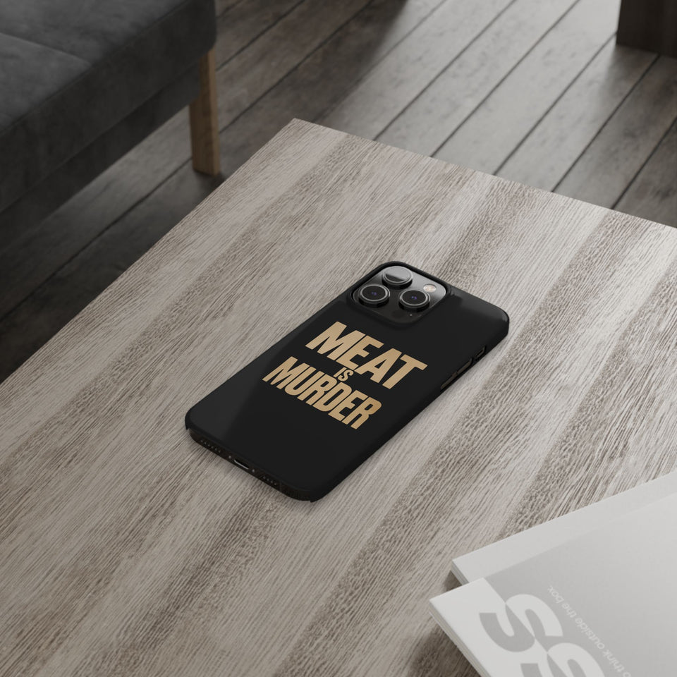 Premium Vegan Meat Is Murder iPhone Case | Vegan Gifts Slim Phone Cases