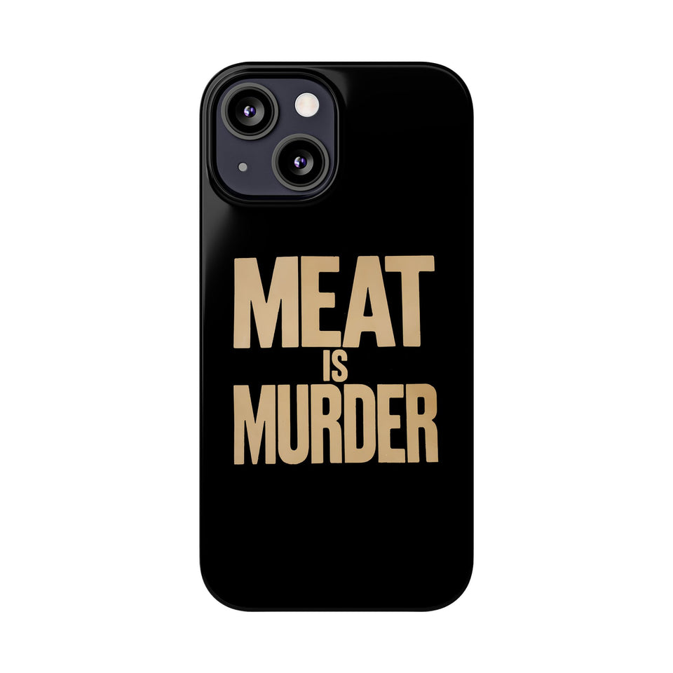 Premium Vegan Meat Is Murder iPhone Case | Vegan Gifts Slim Phone Cases
