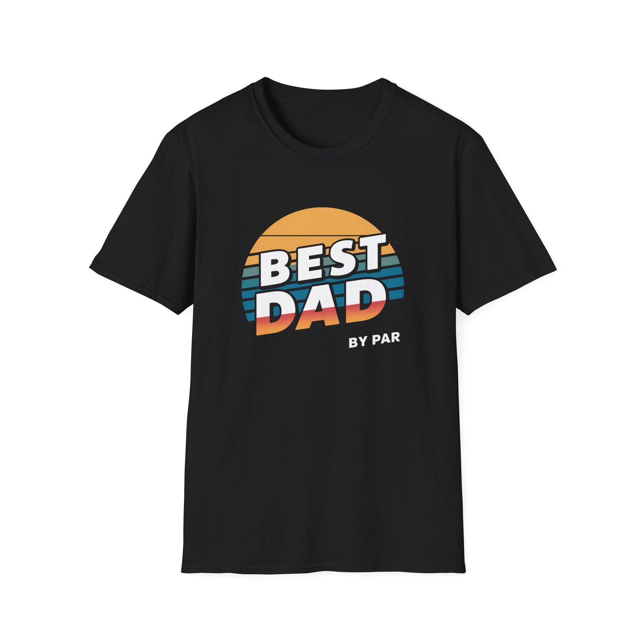 Best Dad By Par Golf Shirt | Funny Golf T Shirt | Father Golf Tee Shirt | Golf Unisex Softstyle T-Shirt 2 Main image