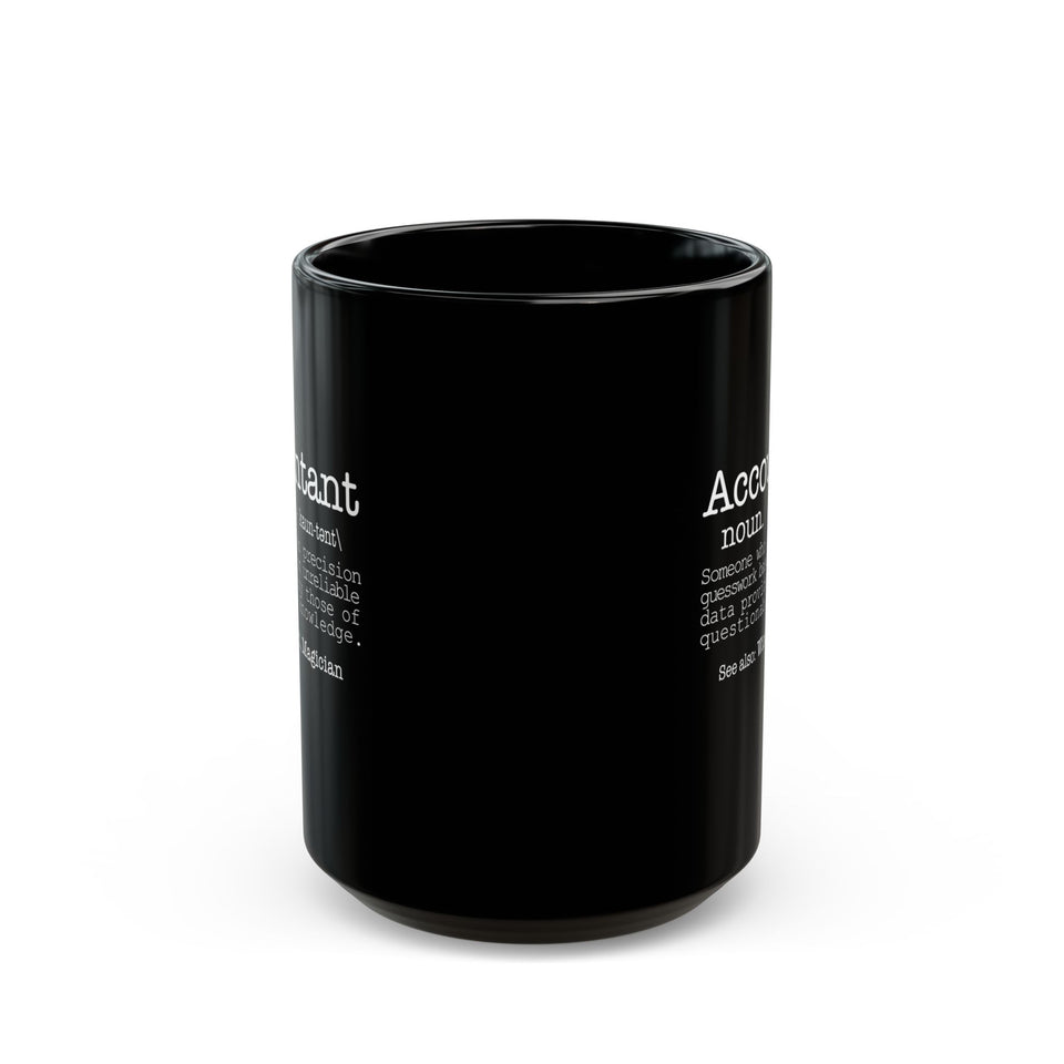 Accountant Definition Black Mug – Funny Accountant Gift Coffee Cup (11oz/15oz)