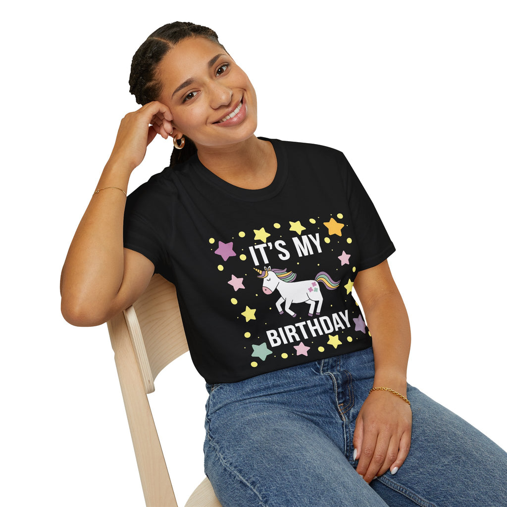 Unicorn It's My Birthday - Unicorn T-Shirt - Softstyle