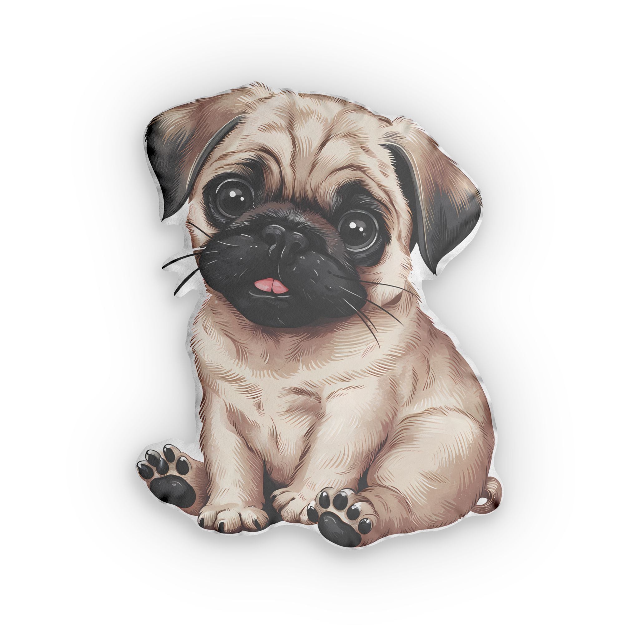 Cute Pug Custom Shaped Pillow | Pug Gift Pillow Main image