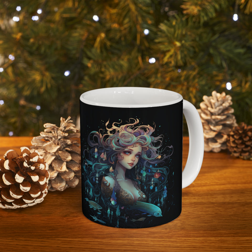 mermaid mug, mermaid coffee mug, mermaid gift, mermaid gifts for women, mermaid gifts for adults, mermaid presents, black mermaid shirt, mermaid shirts for adults