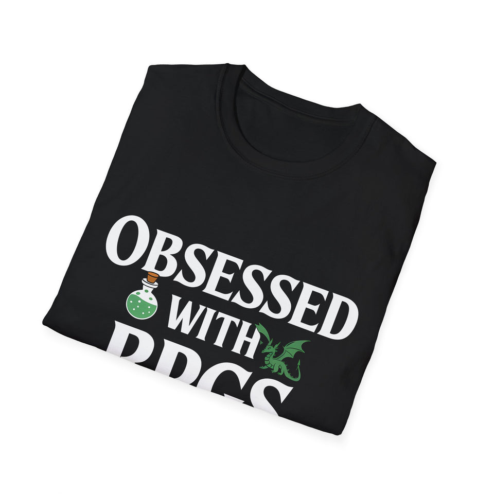 Obsessed With RPGs Shirt | Role Playing Game Gift | RPG Merchandise | RPG Gifts Presents Unisex T-Shirt