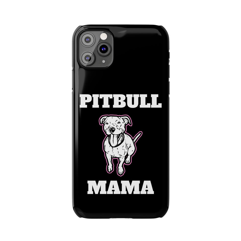 Premium Pitbull Mama 2 iPhone Case | Pitbull Gifts Slim Phone Cases