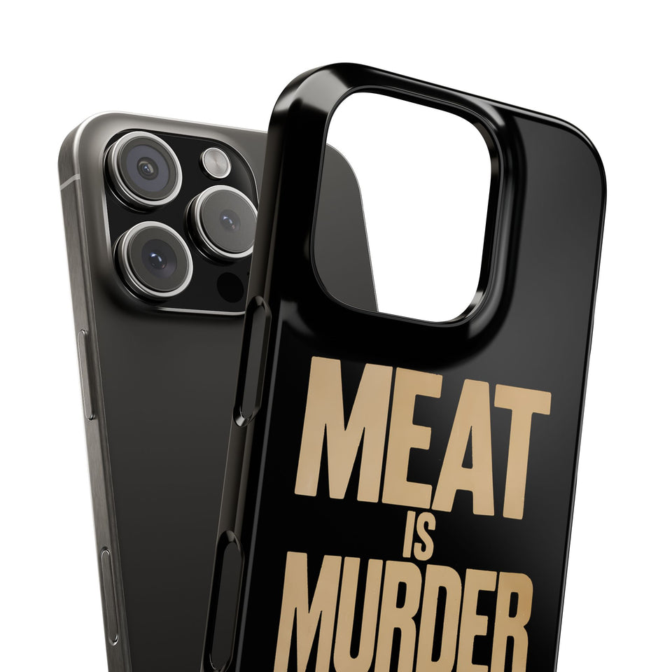 Premium Vegan Meat Is Murder iPhone Case | Vegan Gifts Slim Phone Cases