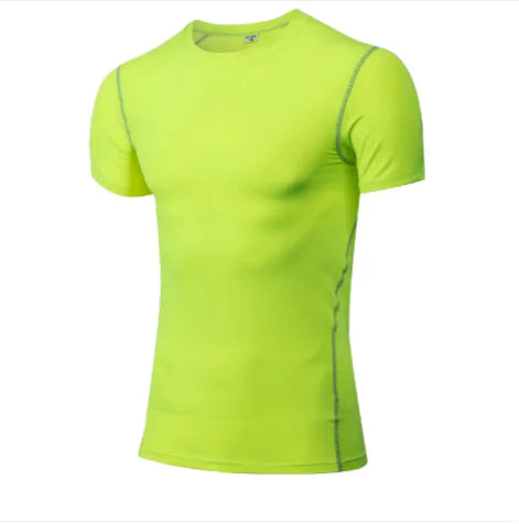 Solid Color Quick-Drying Gym Shirt | Short Sleeve Compression Shirt