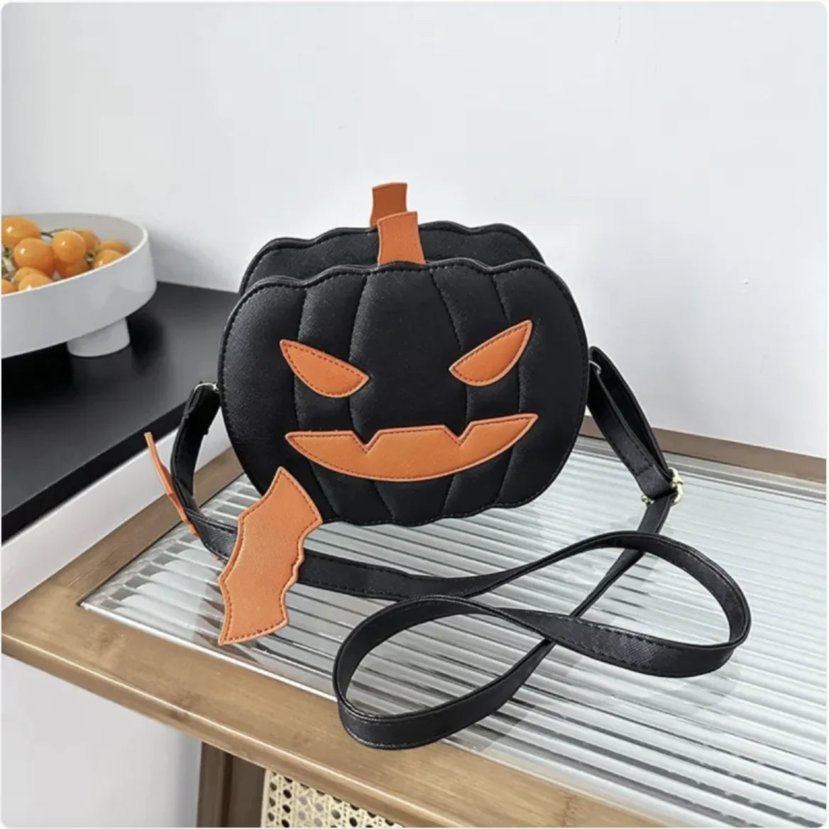 Halloween Pumpkin Crossbody Bag - Novelty Halloween Horror Shoulder Purse for Women