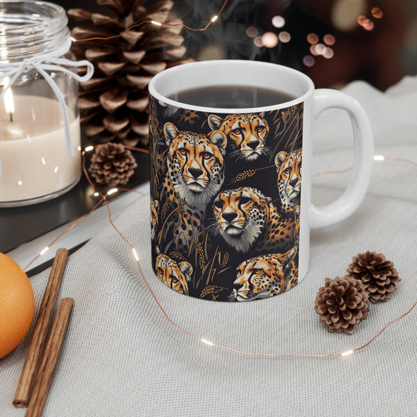 Cheetah Mug | Cheetah Gifts | Cheetah Presents | Group Of Cheetah Ceramic Mug 11oz