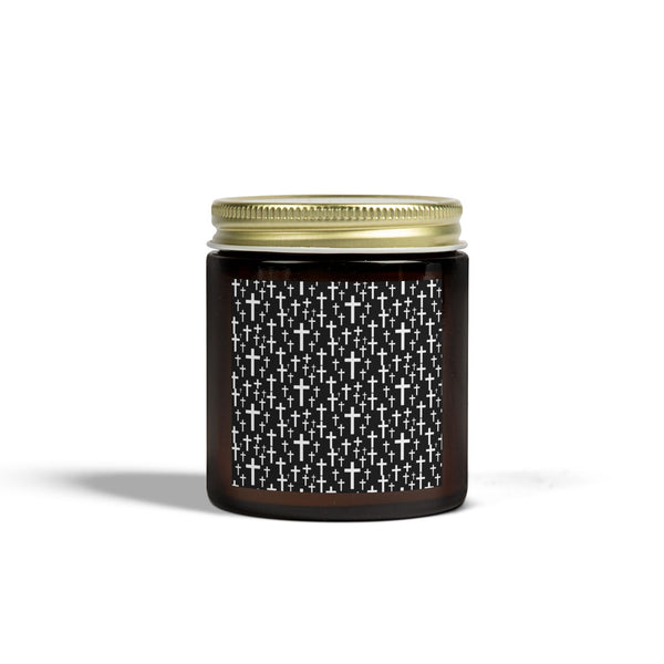 Faith Cross Jesus Scented Candle - Christian Jesus Coconut Apricot Wax Candle (4oz, 9oz)
