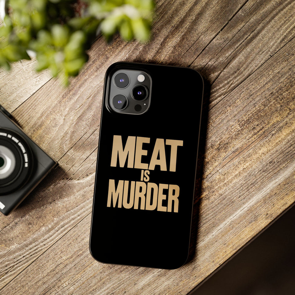 Premium Vegan Meat Is Murder iPhone Case | Vegan Gifts Slim Phone Cases