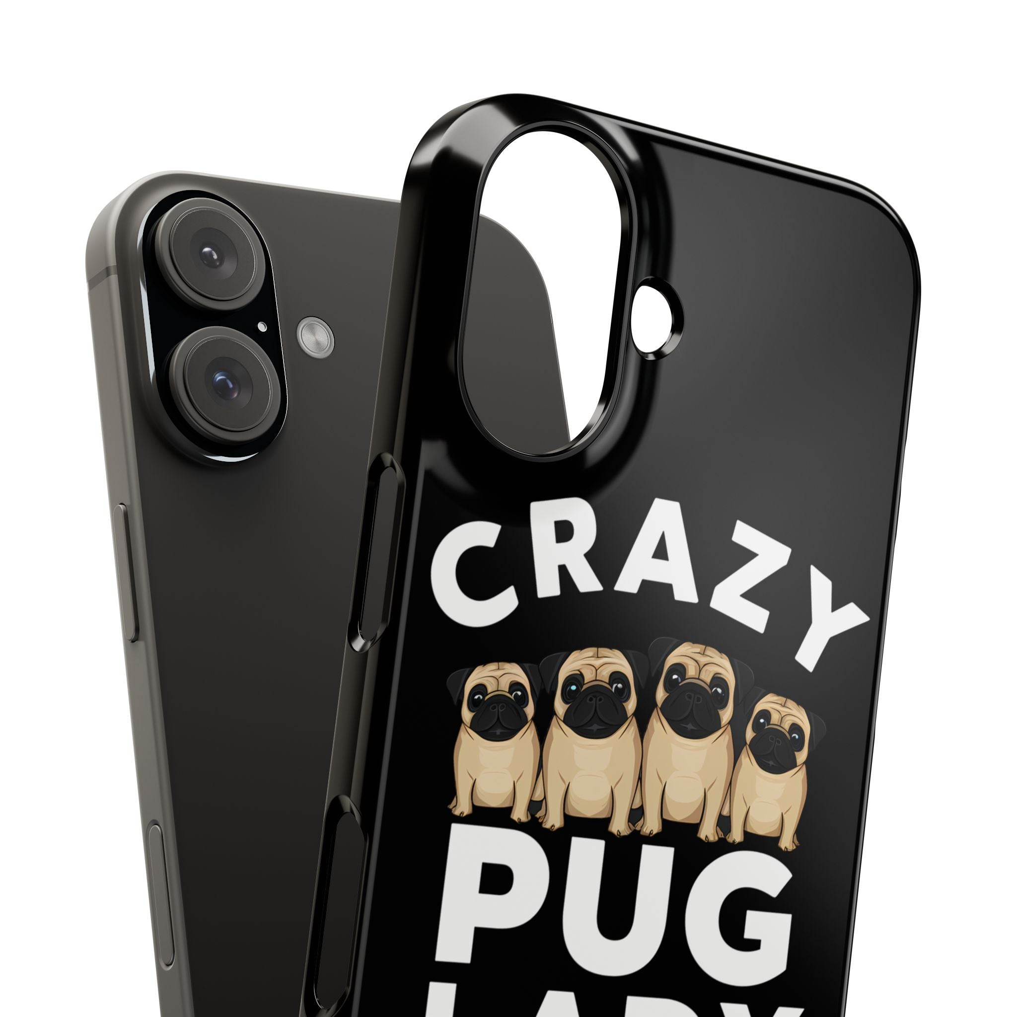 Premium Crazy Pug Lady iPhone Case | Cute Pug Gifts Slim Phone Cases