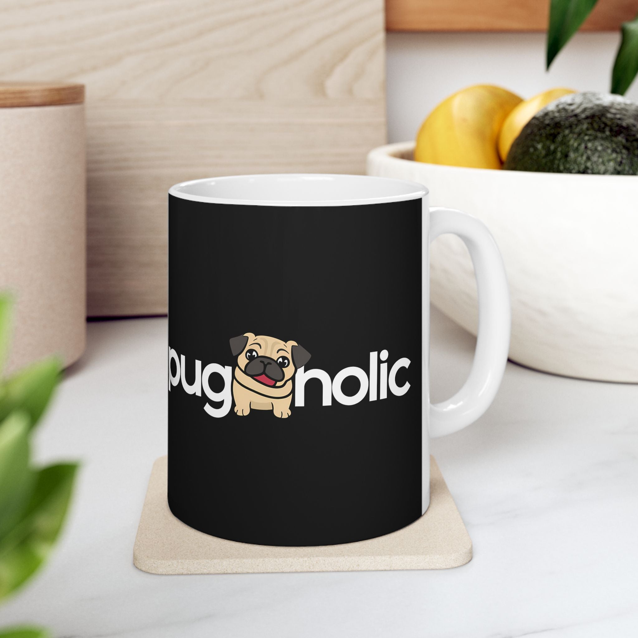 Puggaholic Pug Mug 2 | Pug Coffee Mug | Pug Dog Gifts | Pug Presents | Pug Mug 11oz Main image