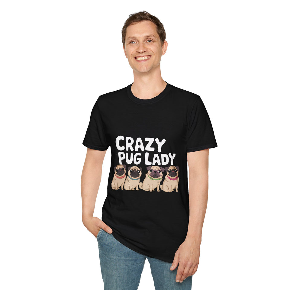 Crazy Pug Lady T-Shirt