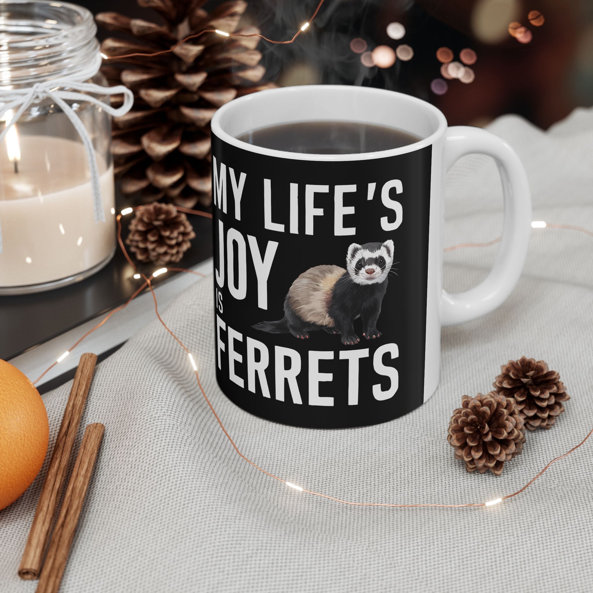 My Joy Is Ferrets Mug | Ferret Coffee Mug | Cute Ferret Lover Coffee Mug 11oz