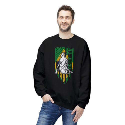 Brazilian Jiu Jitsu Armbar Flag BJJ Unisex Midweight Softstyle Fleece Crewneck Sweatshirt