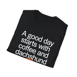 Dachshund Coffee T-Shirt — 