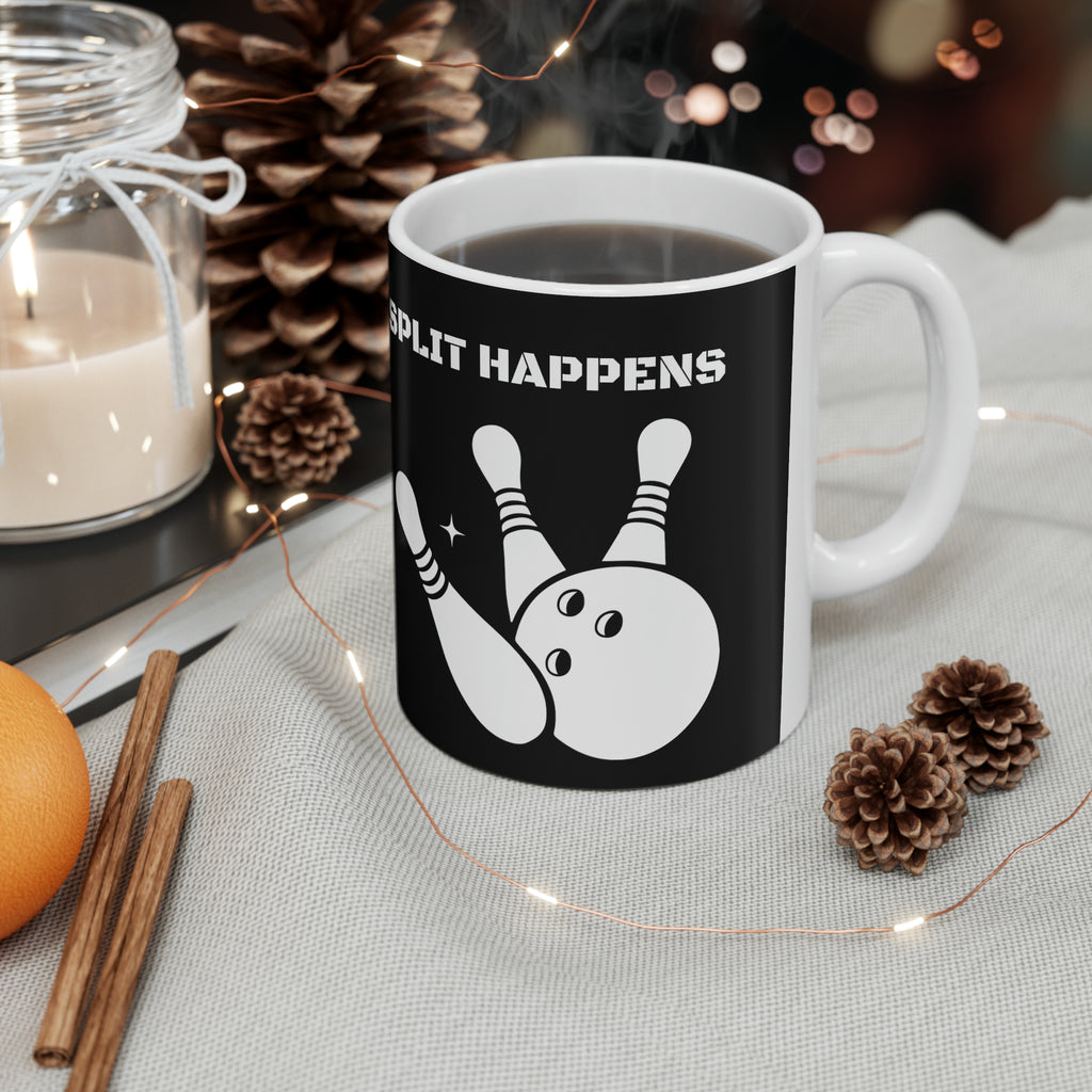Funny Bowling Mug | Split Happens Bowling Coffee Mug | Bowling Gifts | Funny Bowling Presents | Bowling Mug 11oz