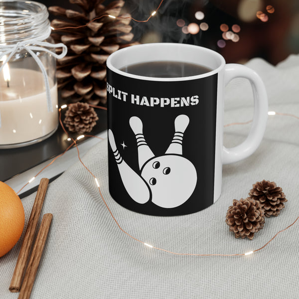 Funny Bowling Mug | Split Happens Bowling Coffee Mug | Bowling Gifts | Funny Bowling Presents | Bowling Mug 11oz