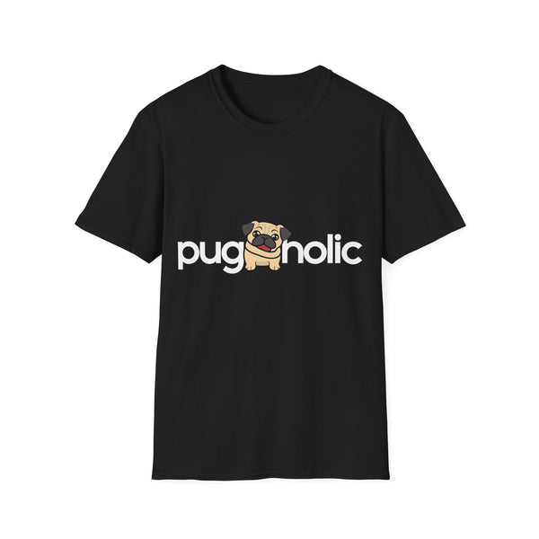 Puggaholic Pugs T-Shirt 2 | Pug Gifts Unisex Pug T-Shirt