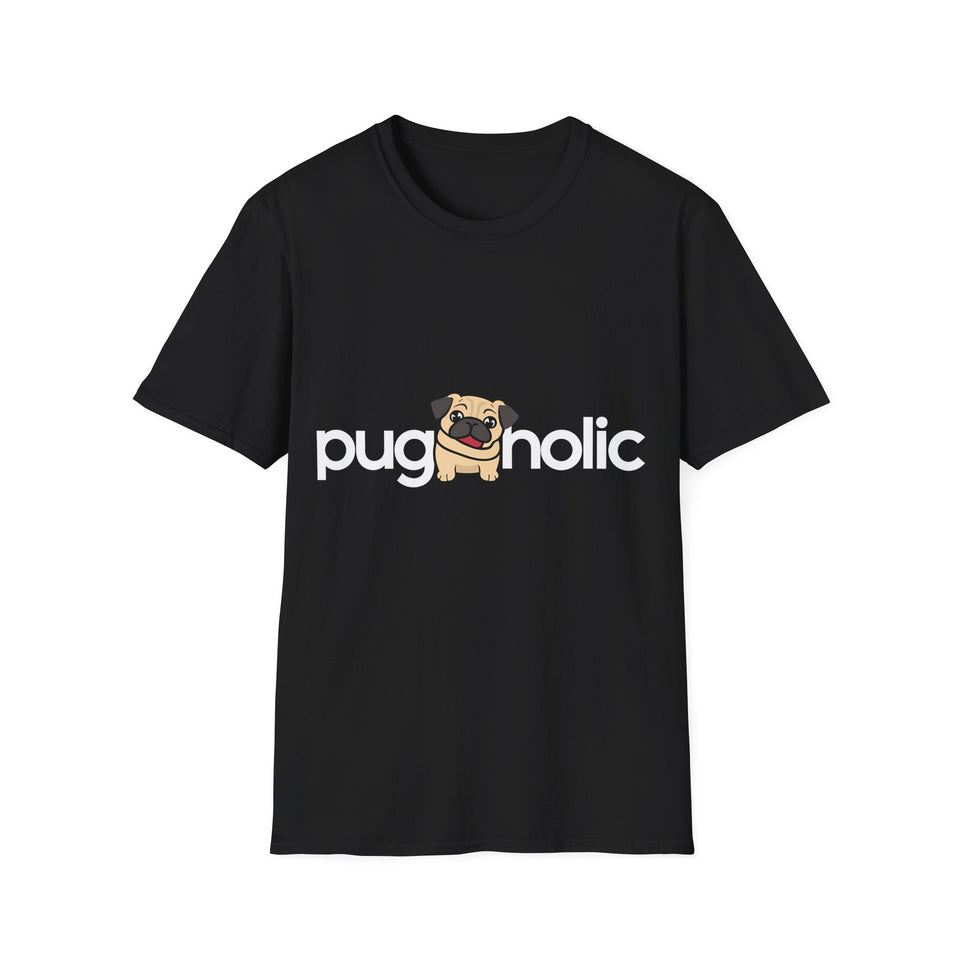 Puggaholic Pugs T-Shirt 2 | Pug Gifts Unisex Pug T-Shirt