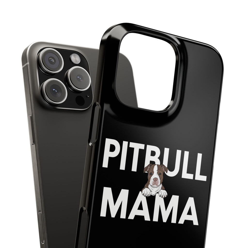 Premium Pitbull Mama 3 iPhone Case | Pitbull Gifts Slim Phone Cases