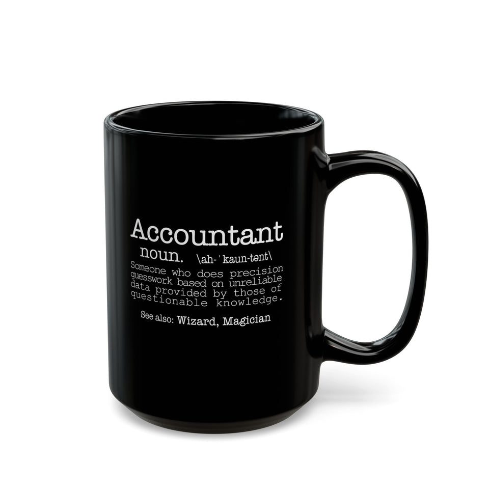 Accountant Definition Black Mug – Funny Accountant Gift Coffee Cup (11oz/15oz)