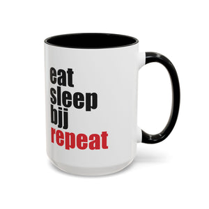 Brazilian Jiu Jitsu Eat Sleep BJJ Repeat | BJJ Accent Coffee Mug Brazilian Jiu Jitsu Eat Sleep BJJ Repeat | BJJ Accent Coffee Mug