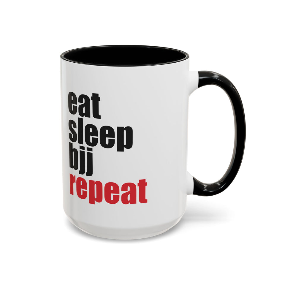 Brazilian Jiu Jitsu Eat Sleep BJJ Repeat | BJJ Accent Coffee Mug
