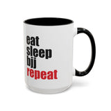 Brazilian Jiu Jitsu Eat Sleep BJJ Repeat | BJJ Accent Coffee Mug Brazilian Jiu Jitsu Eat Sleep BJJ Repeat | BJJ Accent Coffee Mug
